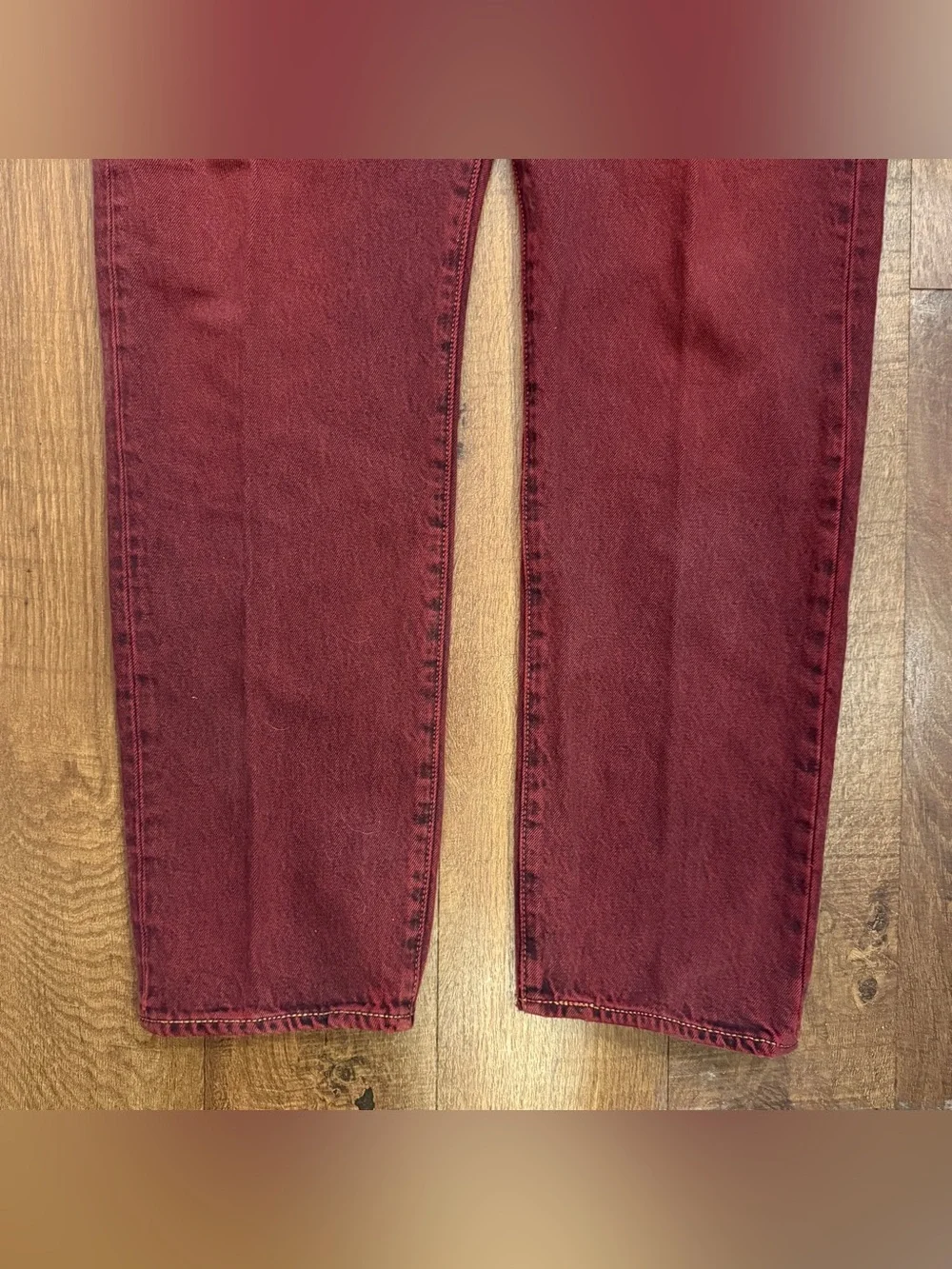 Levi’s 501 CT Men’s Jeans W38 L32 Burgundy Red Tapered 100% Cotton Button Fly